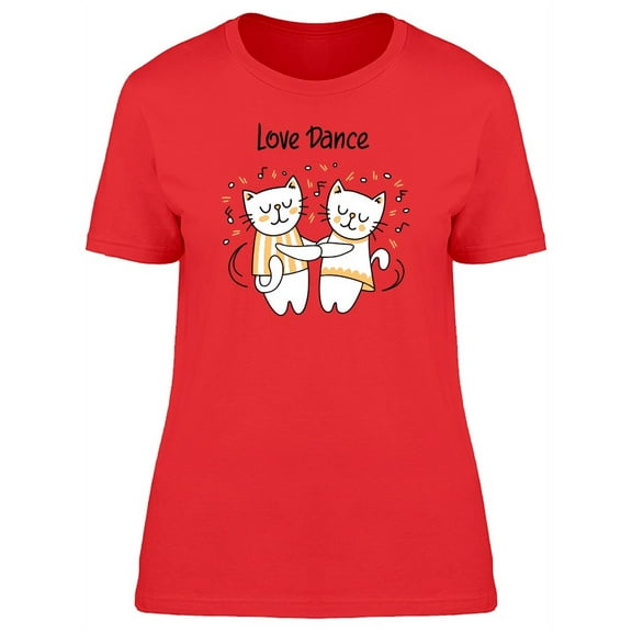 Love Dance Cute Kittens Cartoon T-Shirt Women -Image by Shutterstock, Female Small
