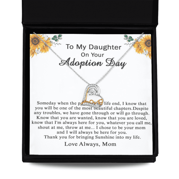 Love Dancing Necklace,Adoption Day Gift For Daughter, Gift From Adoptive Mom, Love Dancing Necklace for Adopted Daughter,Jewelry Gift For Daughter