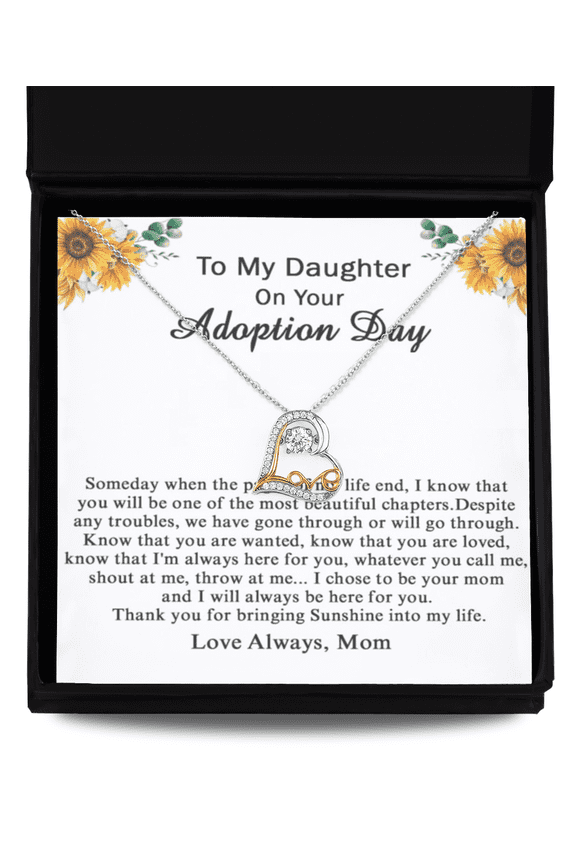 Love Dancing Necklace,Adoption Day Gift For Daughter, Gift From Adoptive Mom, Love Dancing Necklace for Adopted Daughter,Jewelry Gift For Daughter