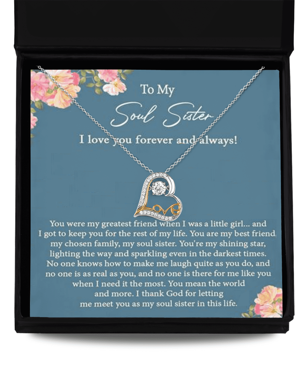 Love Dancing Necklace,Soul Sister Love Dancing Necklace, Best Friend Forever Gift, Jewelry Gift, Long Distance Friendship Gift