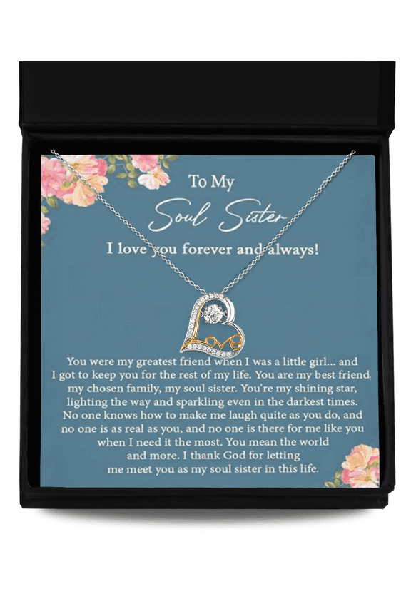 Love Dancing Necklace,Soul Sister Love Dancing Necklace, Best Friend Forever Gift, Jewelry Gift, Long Distance Friendship Gift