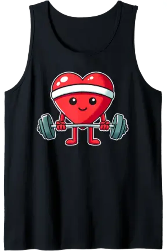 Love Day Heart Weight Lifting Gym Work Out Exercise Tank Top Size S-3XL