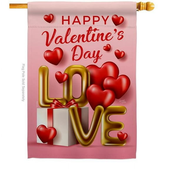 Love Day Springtime Valentine Double-Sided Garden Decorative House Flag, Multi Color