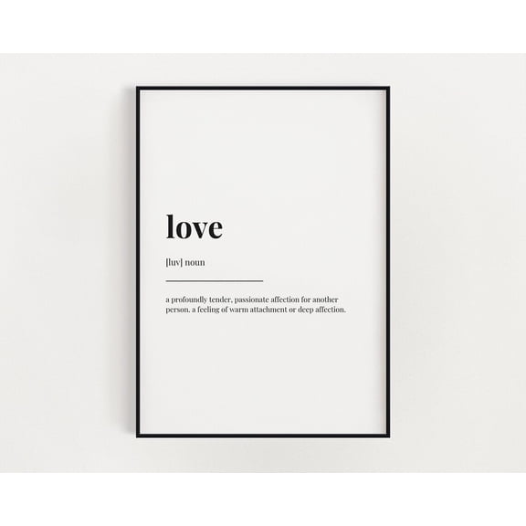 Love Definition Meaning, Wall Art, Lovers Gift, Valentines Day Gift, Print Home Decor #3668, Unframed Canvas Size 12x18