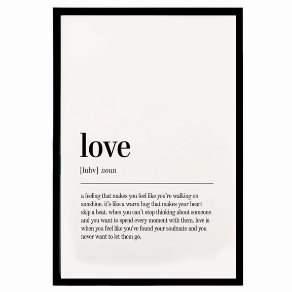 Love Definition Print, Love Printable Poster, Love Wall Art, Minimalist, Aesthetic Poster, Dictionary Print, Unframed (24x36 Inch)