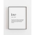 Love Definition Wall Art Print, Couple Family Relationship Quote Home ...