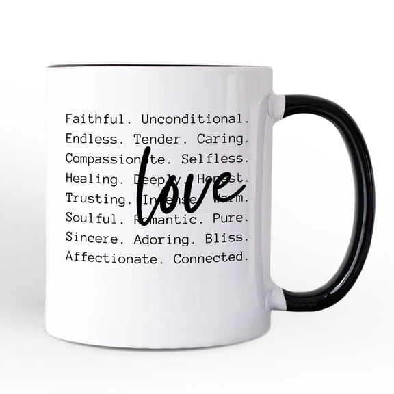 Love Definition Words Mug, Minimalist Valentine Inspirational Love Gift
