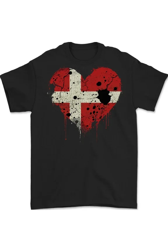Love Denmark Flag Danish Day Football T-Shirt