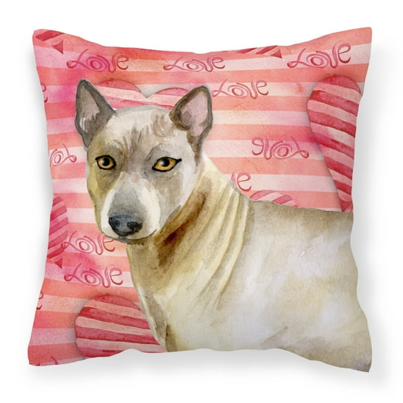 Love Design with Dog Fabric Decorative Pillow