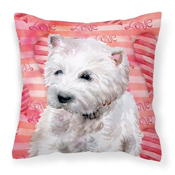 Love Design with Dog Fabric Decorative Pillow