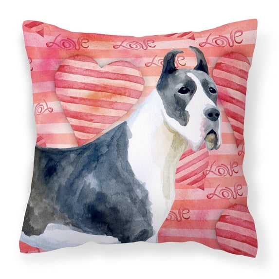 Love Design with Dog Fabric Decorative Pillow