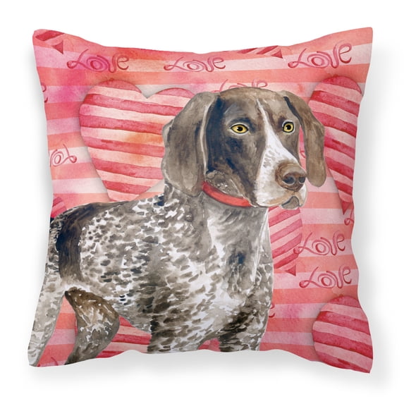 Love Design with Dog Fabric Decorative Pillow