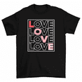 thumbnail image 1 of Love Diagonal Text Graphic T-Shirt Valentines Day Tee Women Unisex, 1 of 2