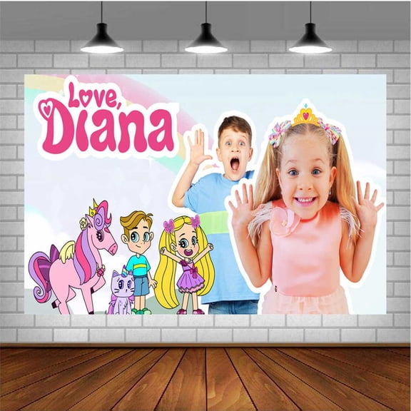 Love Diana Backdrop Taspestry Wall Decor Banner Party Supplies Post Birthday Decorations Background for Photography Taspestry