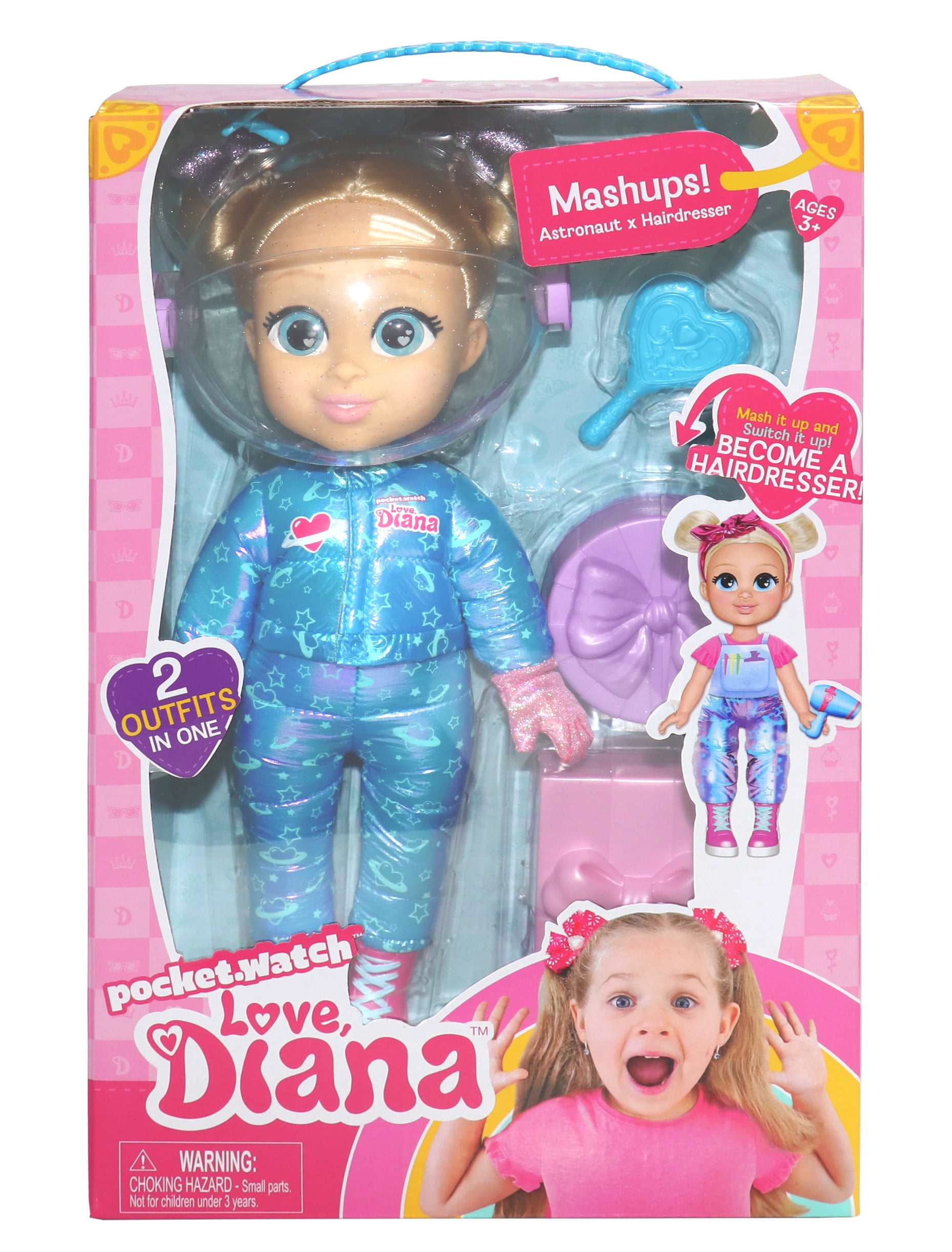 Love, Diana Mashup Astronaut to Hairdresser, 13" Doll