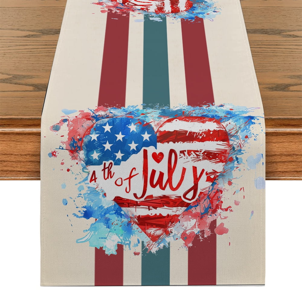 Love Dining Table Runners for Parties Independence Day Dinning Table ...