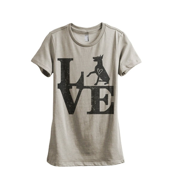 Love Doberman Women's Fashion Relaxed T-Shirt Tee Heather Tan 2X-Large