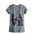 thumbnail image 1 of Love Doberman Women's Fashion Relaxed V-Neck T-Shirt Tee Heather Gray 2X-Large, 1 of 3