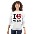 thumbnail image 1 of Love Dog Cute Paw Print Doggie Women Crewneck Sweatshirt Brisco Brands S, 1 of 5