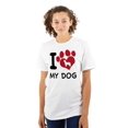 thumbnail image 1 of Love Dog Cute Paw Print Doggie Women's Graphic T Shirt Tees Brisco Brands S, 1 of 5