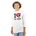 thumbnail image 1 of Love Dog Cute Paw Print Doggie Women's Long Sleeve T Shirt Brisco Brands S, 1 of 5