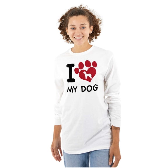 Love Dog Cute Paw Print Doggie Women's Long Sleeve T Shirt Brisco Brands S