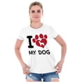 thumbnail image 1 of Love Dog Cute Paw Print Doggie Womens Slim Fit Graphic Tee Brisco Brands S, 1 of 5