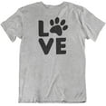 thumbnail image 1 of Love Dog or Cat Paw Print T-Shirt Gifts for Animal Pet Lover & Owner Men & Women Light Grey, 1 of 7