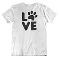 thumbnail image 1 of Love Dog or Cat Paw Print T-Shirt Gifts for Animal Pet Lover & Owner Men & Women White, 1 of 7