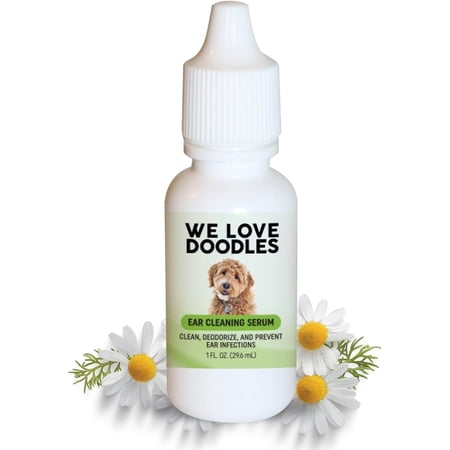 We Love Doodles Dog Ear Serum | Prevent Ear Infections | Clean | Made in The USA | Ear Drops for Dogs | Pet Wash Solution Ear Cleanser | Gets Rid of Itching, Deodoring, Yeast & Mites Infection