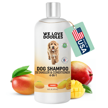 We Love Doodles - Dog Shampoo, Conditioner, and Detangler - Best Shampoo for Goldendoodles and Doodles - Dog Shampoo for Puppies - Grooming, Clean Ingredients, Made in The USA (Mango)