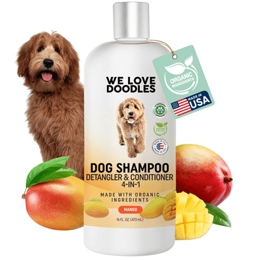 We Love Doodles - Dog Shampoo, Conditioner, and Detangler - Best Shampoo for Goldendoodles and Doodles - Dog Shampoo for Puppies - Grooming, Clean Ingredients, Made in The USA (Mango)