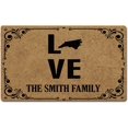 Love Doormat Black Floral Borders Door Mat Family Name Personalized