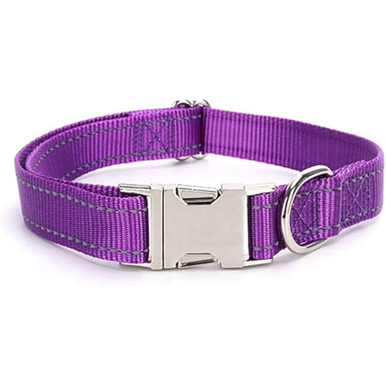 Reflective dog collars with metal buckle shop