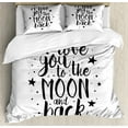 thumbnail image 1 of Love Duvet Cover Set /King/Full Microfiber I Love You To The Moon and Back Decor 2/3pcs Bedding Set White Comforter Cover, 1 of 5
