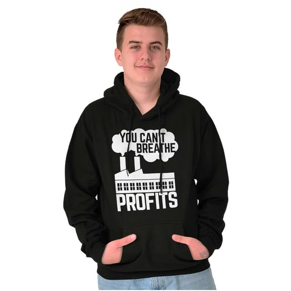 You Can't Breathe Profits Earth Day Unisex Plus Size Hoodie Brisco Brands 3X