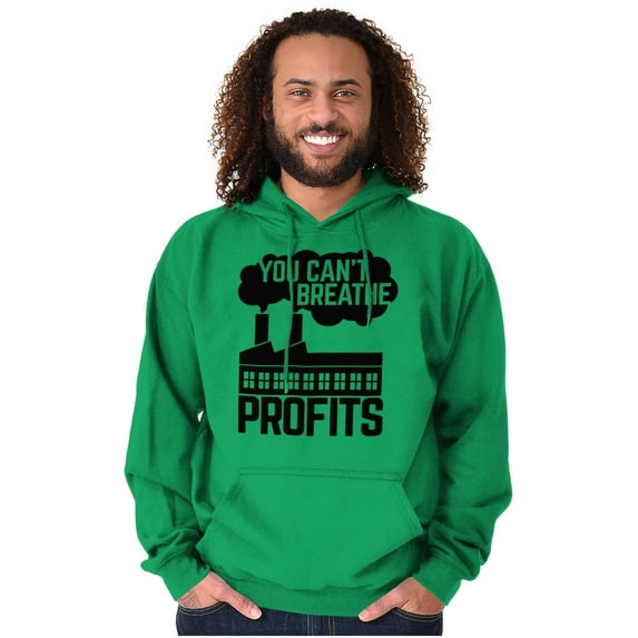 You Can't Breathe Profits Earth Day Unisex Plus Size Hoodie Brisco Brands 5X