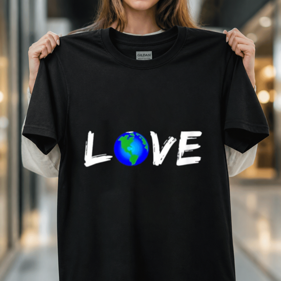 Love Earth Loving Optimistic Save the World Eco Positive Unisex T-Shirt, S - 5XL
