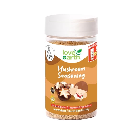 Love Earth Mushroom Seasoning 150g  100% Natural, Umami-Rich, MSG-Free, Gluten-Free, Vegan-Friendly Flavor Enhancer for Soups, Stir-Fries, and Healthy Cooking