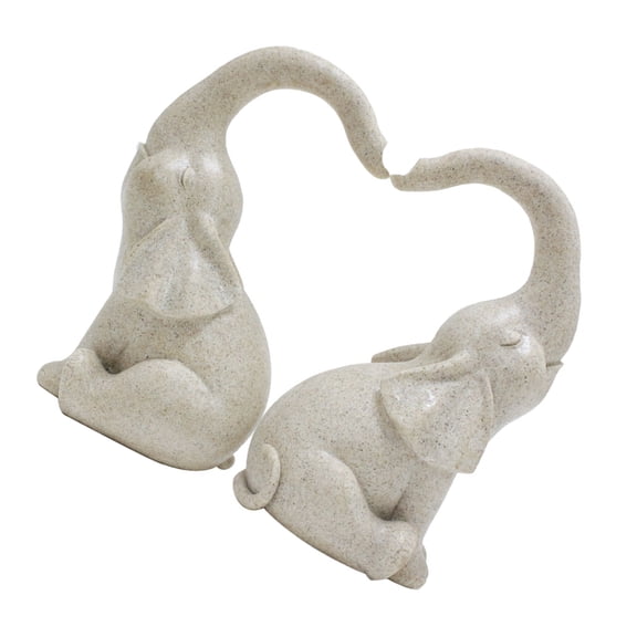 Love Elephant Garden Statue Resin Sculpture for Couples and Families Charm Decoration for Indoor and Outdoor Setting