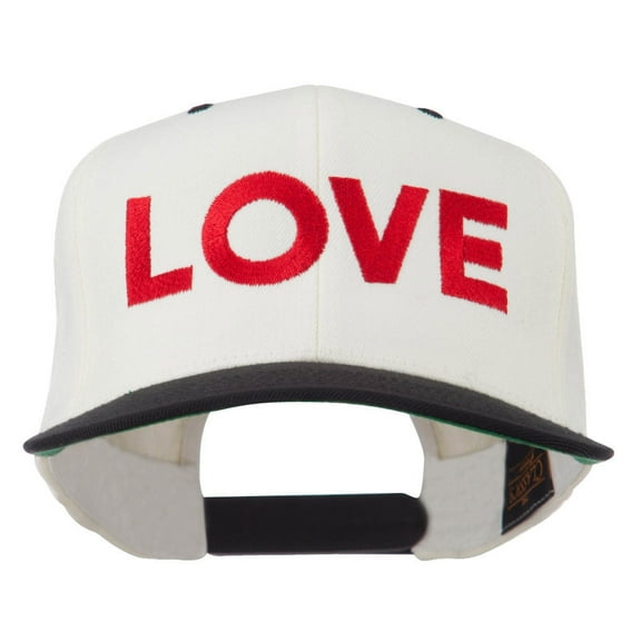 Love Embroidered Snapback Cap - Natural Black OSFM
