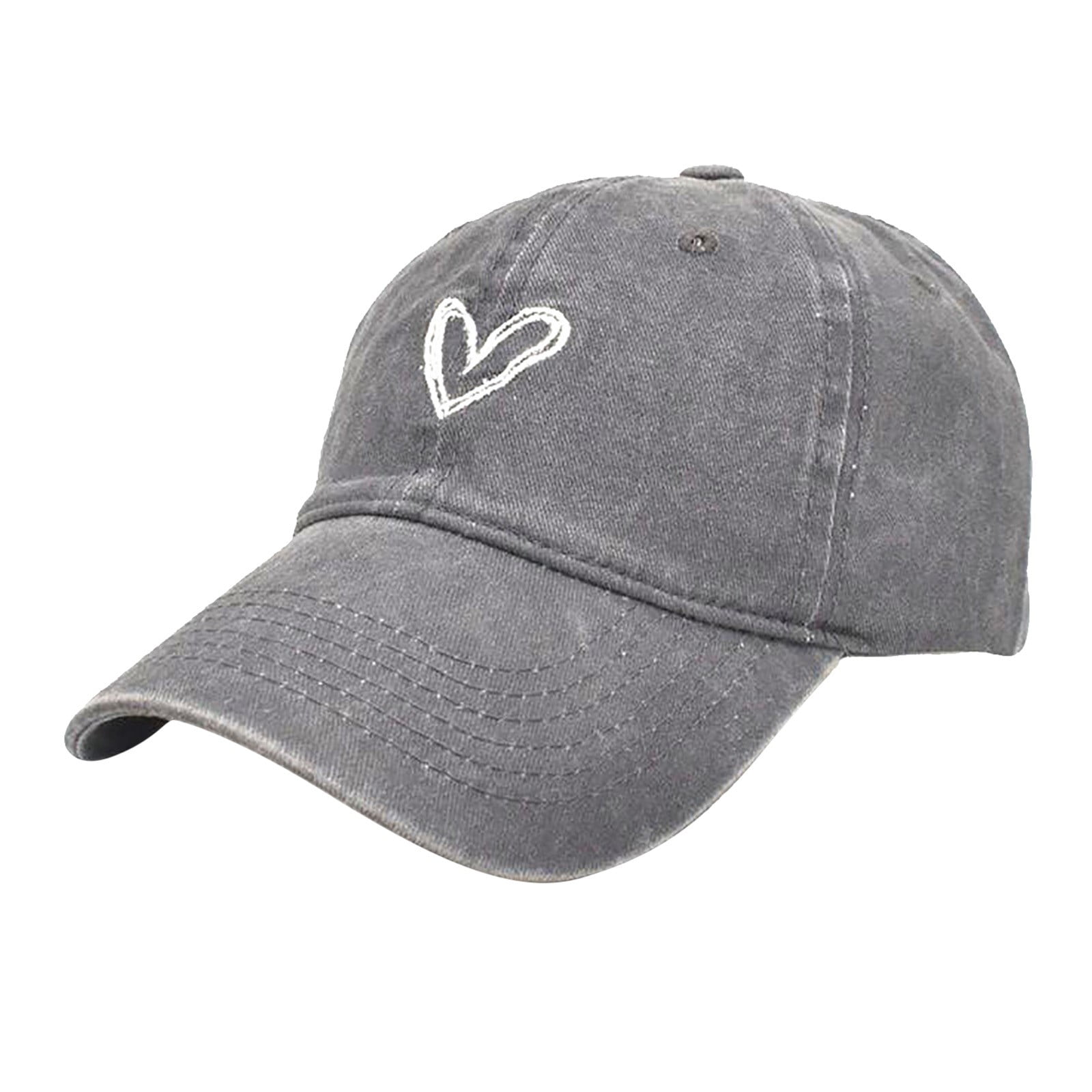Love Embroidered Washed Baseball Cap Sun Visor Female Curved Do Old