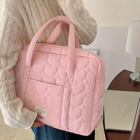 Love Embroidery Laptop Bag, Compatible with Macbooks 13-15.6 Inches, Shoulder/Handheld Laptop Bag