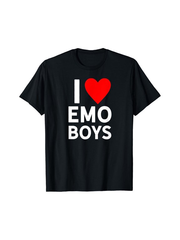 Love Emo Boys Heart Trendy Egirl Eboy Gf Aesthetic Vibe T-Shirt