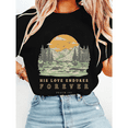 thumbnail image 1 of His Love Endures Forever Psalm 107 Print Tshirts Bible Verse Jesus Graphic Tees Faith Based Design Shirts Vintage Christian Casual Short Sleeve Tops Black,2XL, 1 of 5