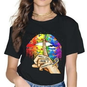 Love & Equality Rainbow Lips LGBTQ Women's T-Shirt - Embrace Pride & Inclusivity