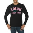 thumbnail image 1 of Love Every Time Graphic Long Sleeve Crewneck Tee - Black 2XL, 1 of 4