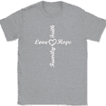 thumbnail image 1 of Love Faith Hope Family T-Shirt Christian Bible Jesus God Praise Worship Tee - Heather Grey, S, 1 of 1