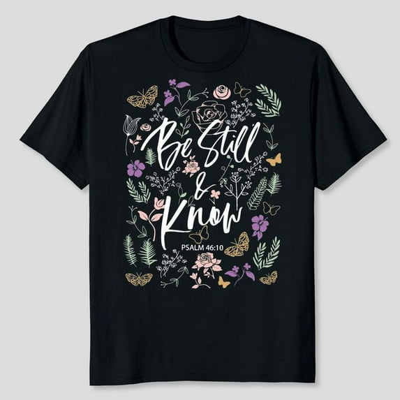 Love in Faith Be Still Christian Christian T Shirts for Women, Faith Tees for Women-Playing Game Women's Graphic Tee 100% Cotton by TBun, Full Sizes S-5XL