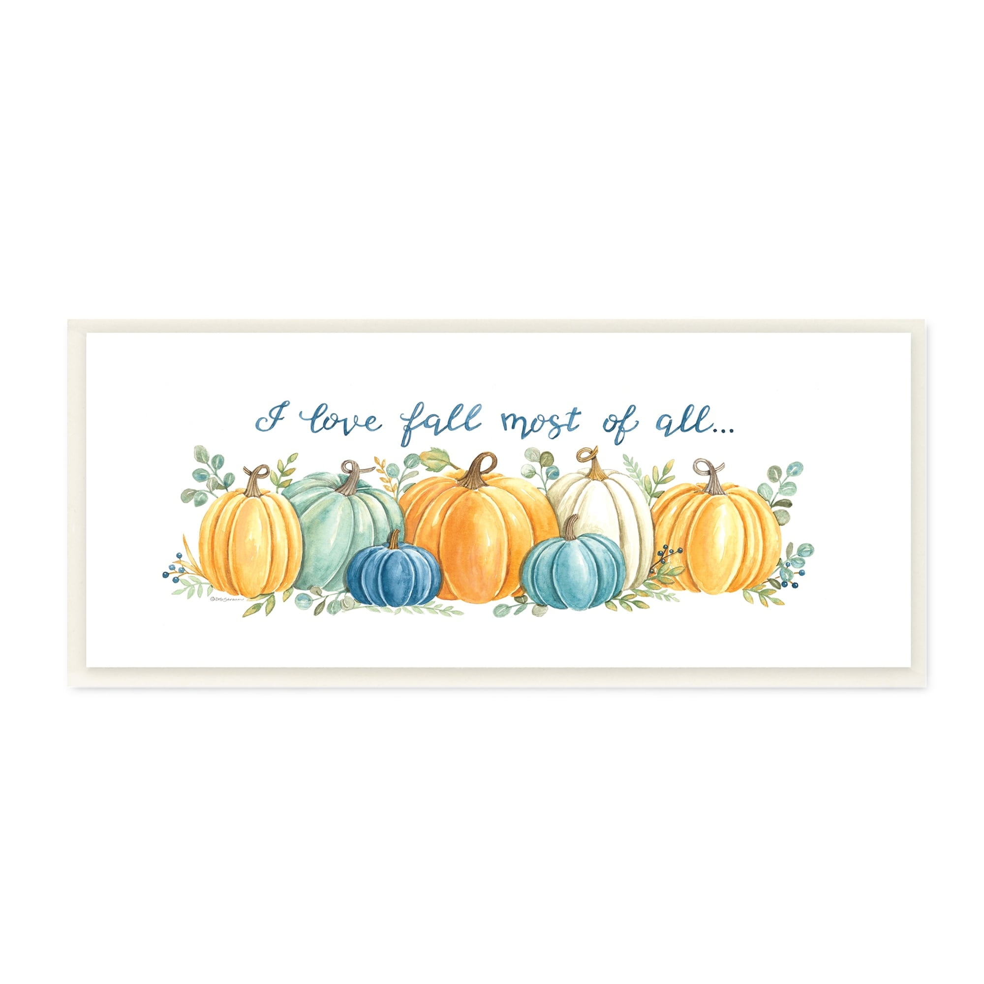 Love Fall Most Of All Assorted Harvest Pumpkins Botanical & Floral Graphic Art Unframed Art Print Wall Art